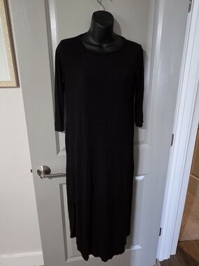 eesome Black Long Sleeve Maxi Dress